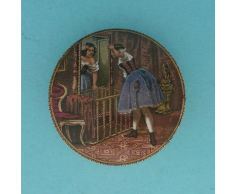 The Mirror (101) (potlid  pot lid  prattware) 