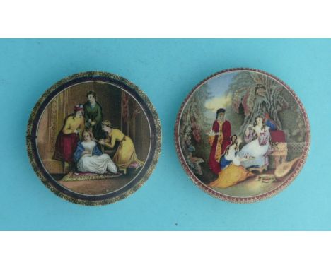 The Bride (97) and An Eastern Repast (98) (2) (potlid  pot lid  prattware) 