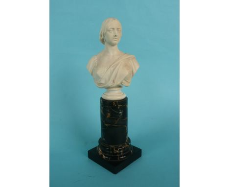 1856 Victoria: a particularly fine carved ivory portrait bust after Noble the reverse inscribed Victoria, M. Noble, London 18