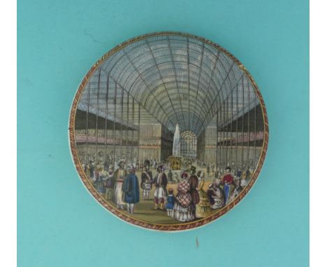 Crystal Palace, Interior (139) chip to rim (potlid  pot lid  prattware) 