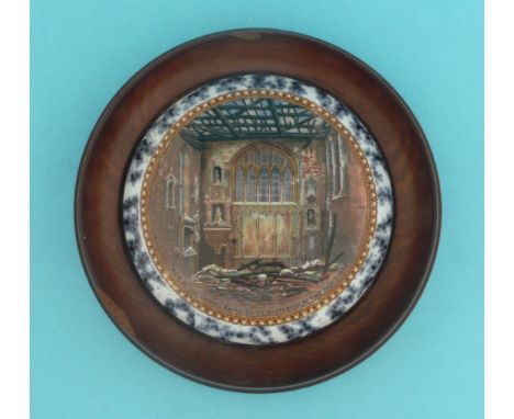 Choir of the Chapel Royal (199) black mottled border and flange, framed (potlid  pot lid  prattware) *Ex Mortimer collection,