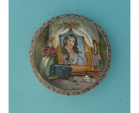 Reflection in a Mirror (104) (potlid  pot lid  prattware) 