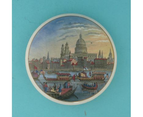 St Paul’s Cathedral and the River Pageant (185) large (potlid  pot lid  prattware) 