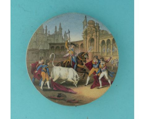 The Bull Fight (244) medium (potlid  pot lid  prattware) 