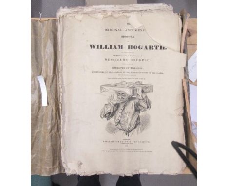 THE ORIGINAL AND GENUINE WORKS OF WILLIAM HOGARTH, 1837, Printed for Baldwin and Cradock, elephant folio. Unbound collection 