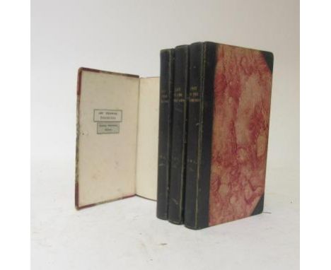 THE LAST OF THE MOHICANS, James Fennimore Cooper, 1828, W Simpkin and R Marshall, 2nd ed., 3 Vols., Half black morocco over m