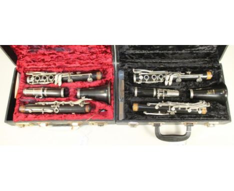 A BOOSEY & HAWKES "REGENT" CLARINET, with silver plated keys, numbered 407739, 26 3/4" long overall, together with an Italian