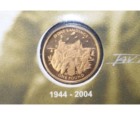 A GOLD COIN FIRST DAY COVER, for Gibraltar D-Day 60th Anniversary, limited edition No.54 of 950, comprising 22ct gold soverei