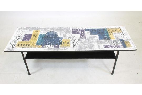 A Terence Conran 1950 S Coffee Table The Oblong Formica Top Printed In John Piper London Skylin - John Piper Coffee Table A Terence Conran 1950 S Coffee Table The Oblong Formica Top Printed In John Piper London Skylin - John Piper Coffee Table