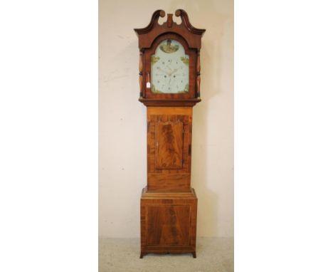 A MAHOGANY LONGCASE CLOCK by Cheetham, Wetherby, the eight day movement with anchor escapement striking on a bell, 14" arched