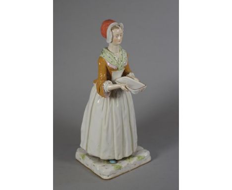 "LA BELLE CHOCOLATIERE" - A LARGE MEISSEN PORCELAIN FIGURE, late 19th century, modelled by Jean Liotard, the young maid weari