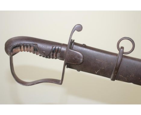 A 1796 PATTERN LIGHT CAVALRY SWORD BY GILL, the 32 3/4" curved and fullered blade marked "T(?) GILL", stirrup guard, ribbed g