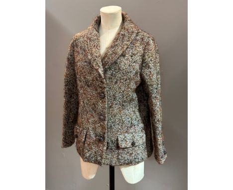 Property of the late Countess Haig a vintage lady's boucle lined short jacket with patch flap pockets with bracelet length sl