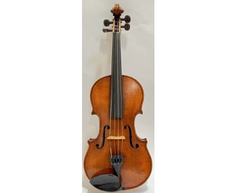 A vintage violin with label of George Robertson (Edinburgh 1909), of one piece back-construction, together with an adapted vi