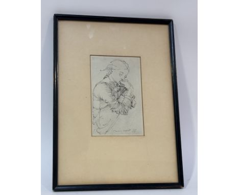 Albrecht D&uuml;rer&nbsp;(German 1471-1528), Portrait of Anges&nbsp;D&uuml;rer (The Painters Wife) print, embossed bottom rig