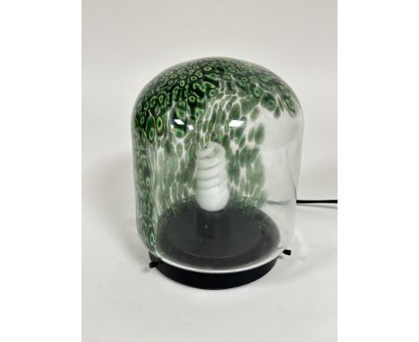 Property of the late Countess Haig, a modern Neverino dome cased glass lamp by Vitossi with mottled green design on black pla