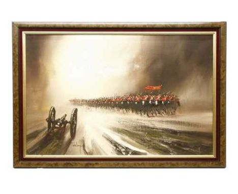 John Bramfield CHARGE OF THE LIGHT BRIGADE Oil on canvas Signed lower left 50 x 75cm