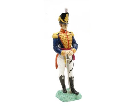 A Royal Worcester porcelain figure, 'Officer of the Royal Artillery 1815', no. 2658, 30cm high