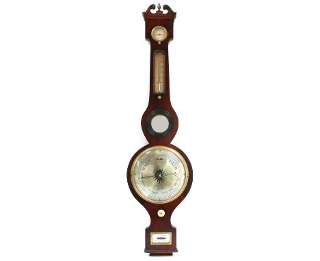 A mahogany wheel barometer, inscribed 'F. Formenti', Wotton Under Edge', 97cm high