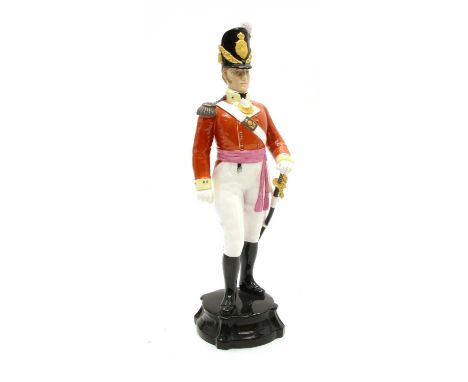 A Royal Worcester porcelain figure, 'Officer of the 29th Foot (Worcester Regiment) c.1812', no. 3535, 31cm high