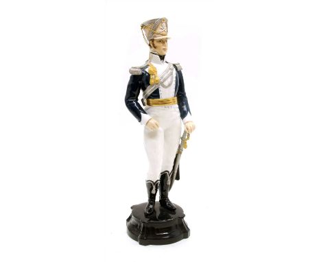 A Royal Worcester porcelain figure, 'Officer of the 17th Light Dragoon Guards 1814', no. 2677, 29.5cm high