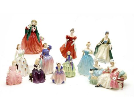 A collection of six Royal Doulton figurines ; The Love Letter, Biddy, Rose, Dinky Dee, Affection, Lady Charmain