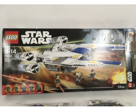 Boxed Lego set. Star Wars 75155 REBEL U WING FIGHTER.  Previously assembled parts bagged with construction guide book