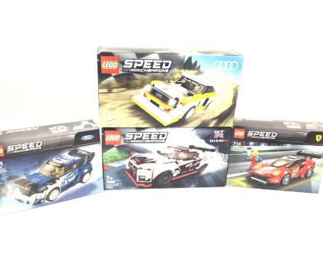 4 X Boxed And Sealed Lego Speed Champions. A Ford Fiesta #75885. A 1985 Audi Sport #76897. A Nissan GT-R Nismo #76896 and a F