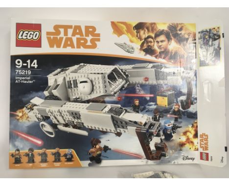 Boxed Lego set 75219 Star Wars IMPERIAL AT.HAULER. Previously assembled, parts bagged and construction guide book included.