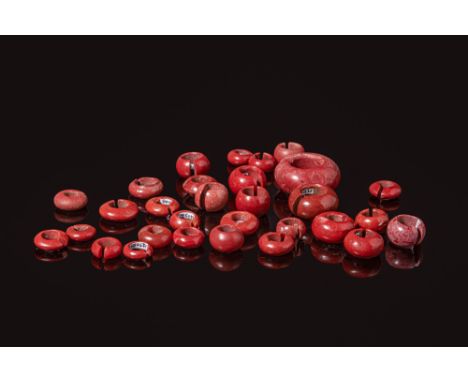 Late Period to Ptolemaic Period, Ca. 664 - 30 BC. A group of 30 penannular rings of varying diameter and thickness, each form