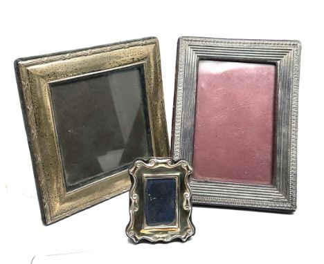 3 vintage silver picture frames largest measures approx 19cm by 14cm 