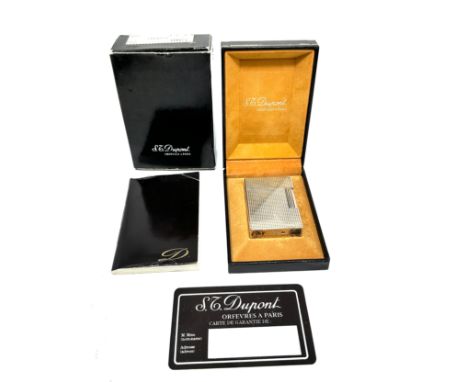 vintage Boxed dupont cigarette lighter  boxed label reads 1.5111 dimant lighter looks in unused condition complete with boxes