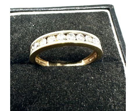 9ct gold 1ct diamonds half eternity ring weight 2.4g 