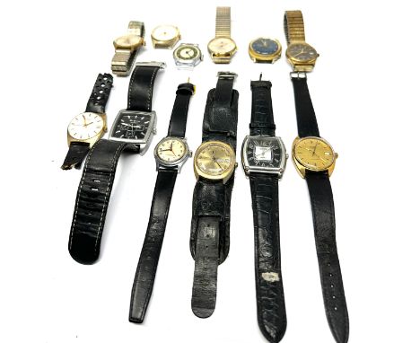 12 gents wristwatches all untested spares or repair inc avia terner timex lalvani guildhall ben sherman etc 