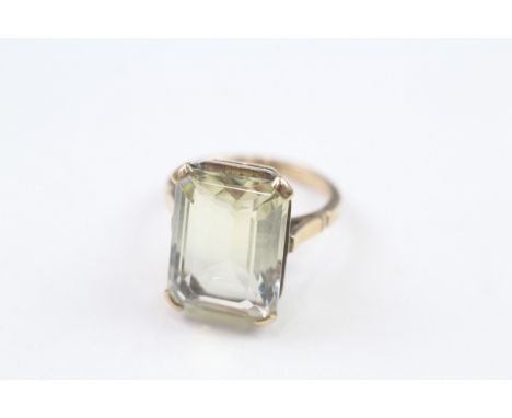 9ct gold vintage emerald cut citrine dress ring (5.8g) 