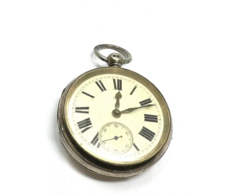 Vintage Gents Sterling Silver Pocket Watch Key-wind Working 