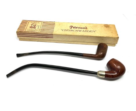 Boxed churchwarden pipe by petersons plus 1 other 