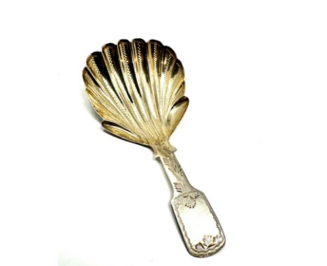 Fine antique silver tea caddy spoon 