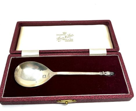 Boxed owl finial silver spoon London silver hallmarks 