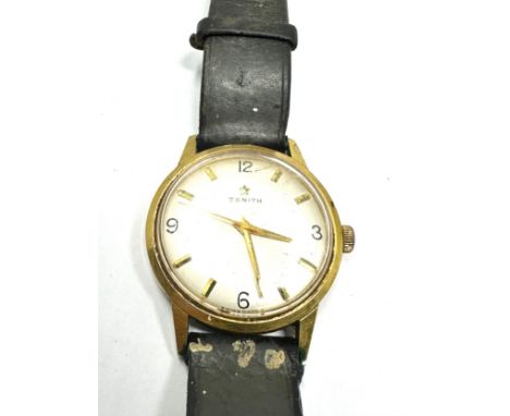 Vintage gents Zenith wrist watch the watch is not ticking balance spins freely 