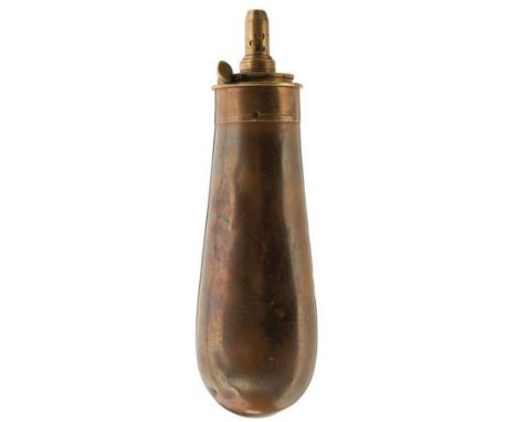 A SCARCE W.D. MARKED COLT FLASK, the bruised and pierced copper body with brass top, incised with the broad arrow and WD mark