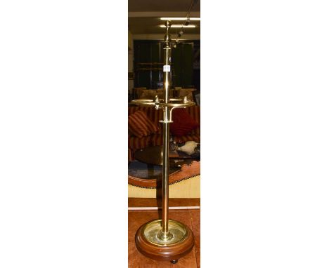 A brass stick stand, 90cm high