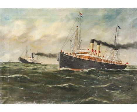 A. J. Jansen (20th century)Portrait of the ship 'Vienna'Signed and dated R'dam (19)04, oil on canvas, 46cm by 65cm (unframed)