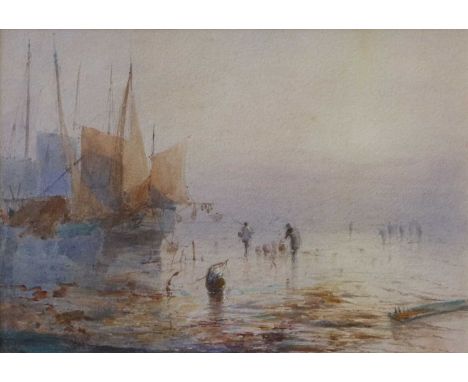 British School (late 19th / early 20th century)Coastal scene with figures on the beachWatercolour, 19cm by 27cm, together wit