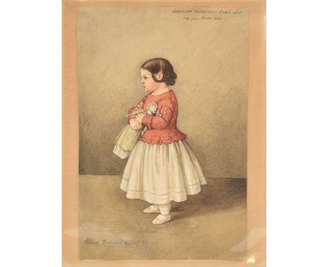 Continental School (19th century)Full length portrait of Caroline Elizabeth Sarg, aged 1 3/4 years, October 1843Indistinctly 