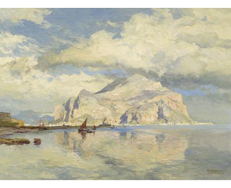 Edward Harrison Compton     1881 Feldafing - 1960 Feldafing Monte Pellegrino. Um 1926. Öl auf Leinwand.  Rechts unten signier