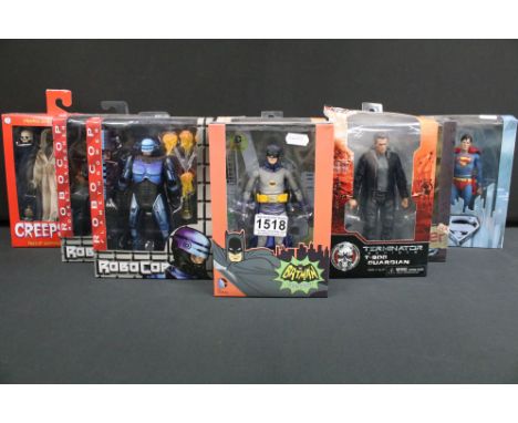 Eight boxed Neca Reel Toys figures to include Creepshow The Creep, 2 x Robocop (Rocket Launcher &amp; Rocket Thrower), 2 x Te