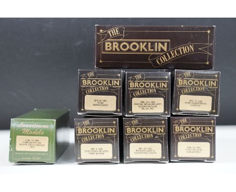 Eight boxed 1/43 scale Brooklin Models diecast models to include Lansdowne Models LDM 7X 1953 Ford Zephyr Six Monte Carlo Win