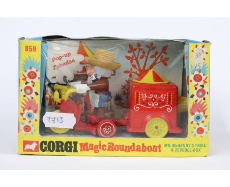 Boxed Corgi Magic Roundabout 859 Mr McHenry's Trike &amp; Zebedee Box diecast model with pull-along cord, diecast ex, complet
