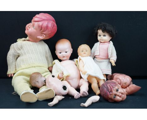 Two Armand Marseille Baby Dolls with composite body's Marked AM Germany 351 (1 x doll missing arms), along with 4 x later dol